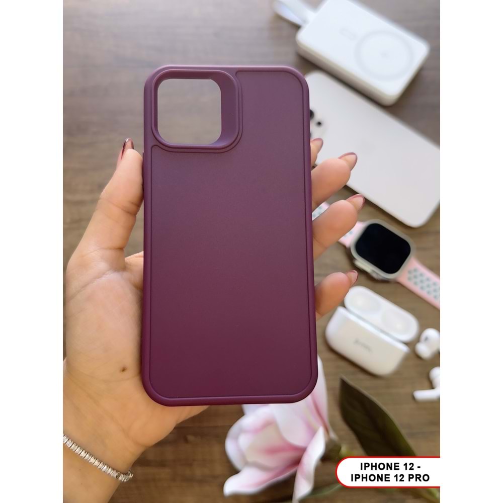 IPHONE 12 / 12 PRO RENK ATMAYAN KEEP SİLİKON KILIF - MOR