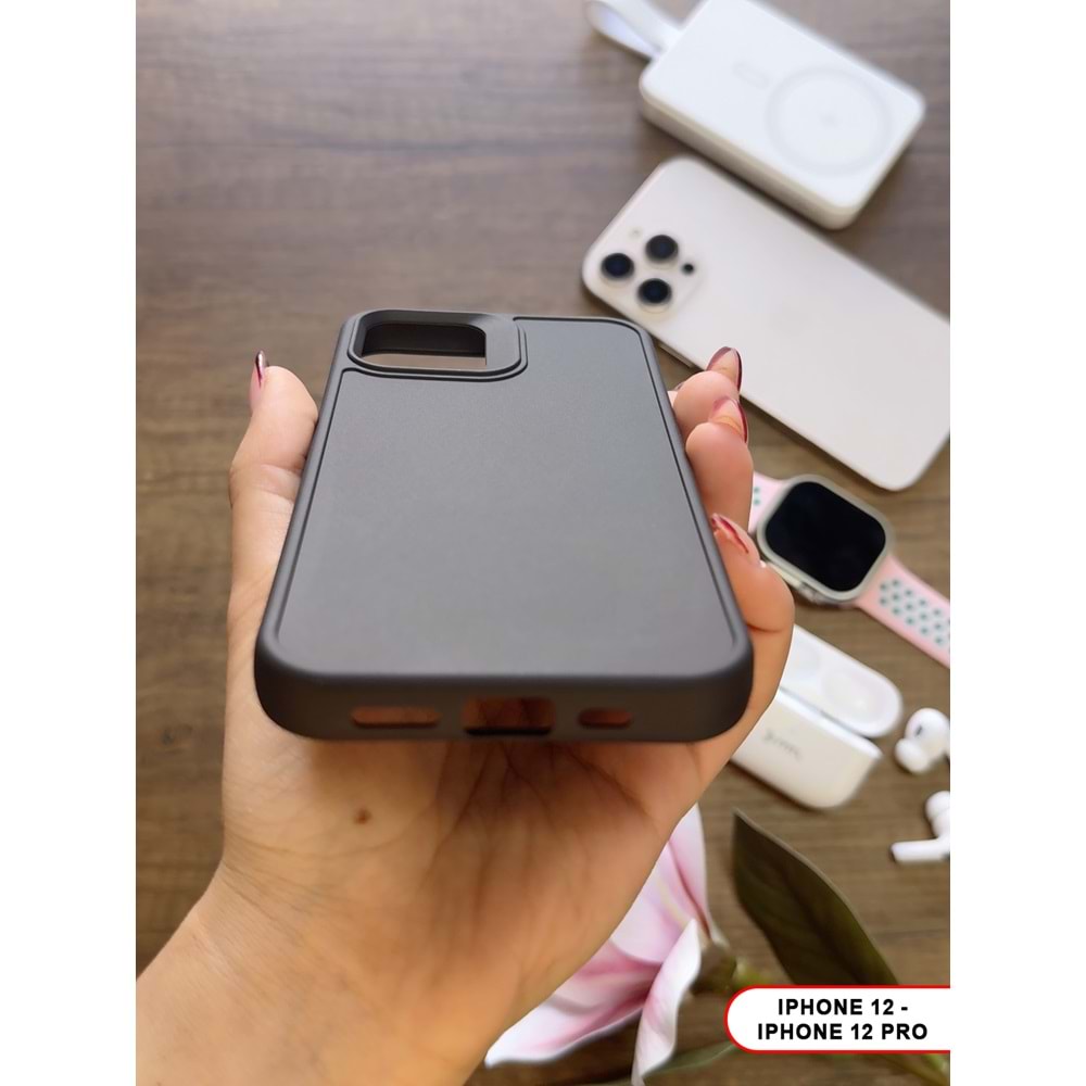 IPHONE 12 / 12 PRO RENK ATMAYAN KEEP SİLİKON KILIF - SIYAH