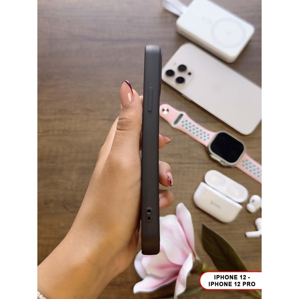 IPHONE 12 / 12 PRO RENK ATMAYAN KEEP SİLİKON KILIF - SIYAH