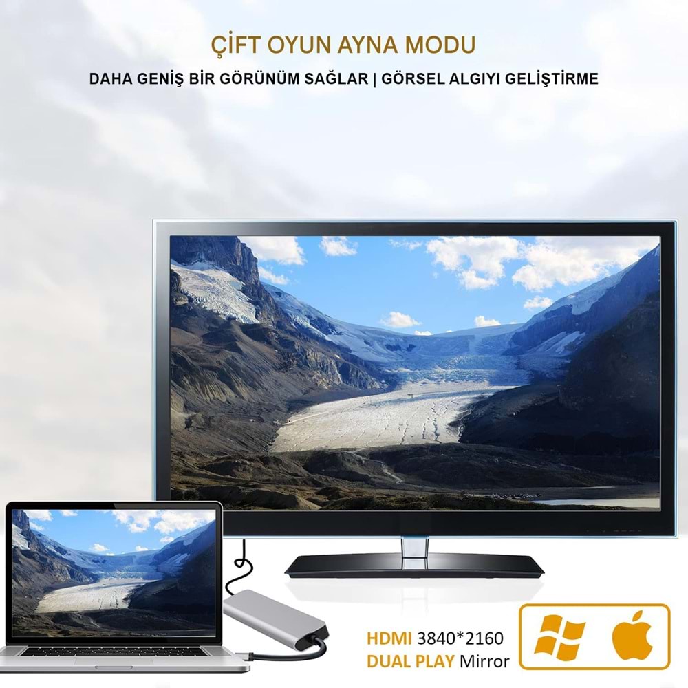 MT8901 7 in 1 TYPE-C HUB | TYPE-C / HDMI(4K) / USB 3.0 / SD TF /90