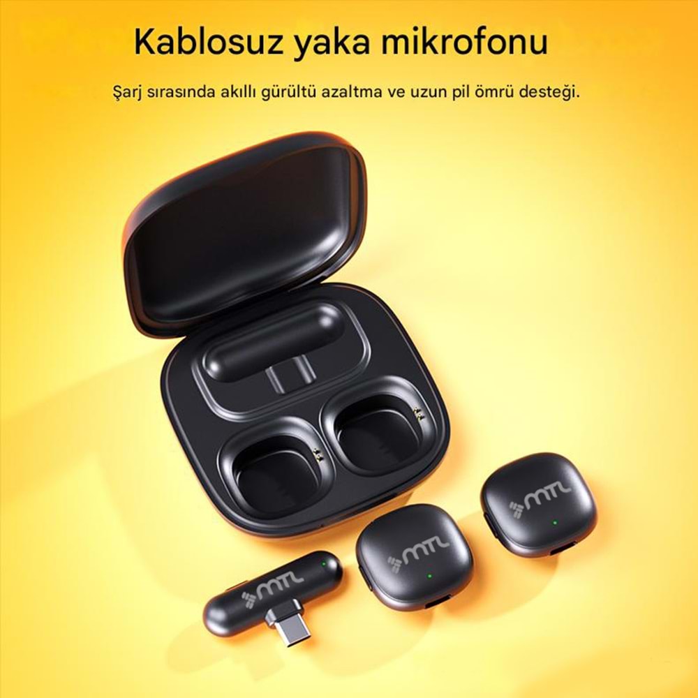 MT936 TYPE-C MİNİ KABLOSUZ BLUETOOTH 2 KİŞİLİK YAKA MİKROFONU
