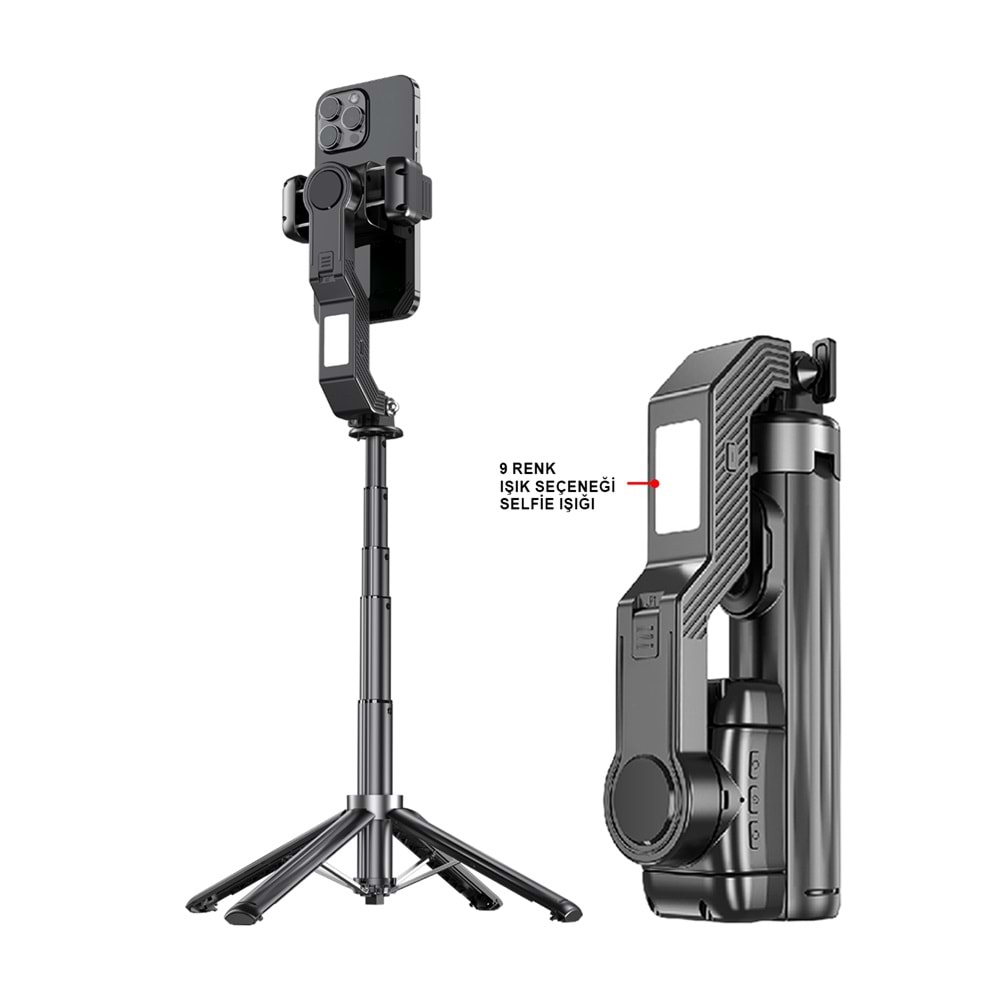 MT6703 4İN1 MANYETİK SELFİE IŞIKLI GİMBAL TRİPOD SELFİE ÇUBUĞU /48