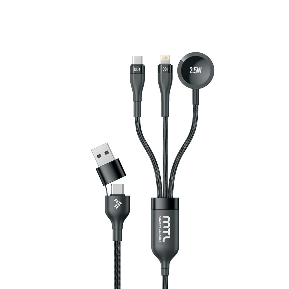MT2516 5 in 1 USB + TYPE-C to LİGHTNİNG TYPE-C APPLE WATCH UYUMLU ŞARJ KABLOSU