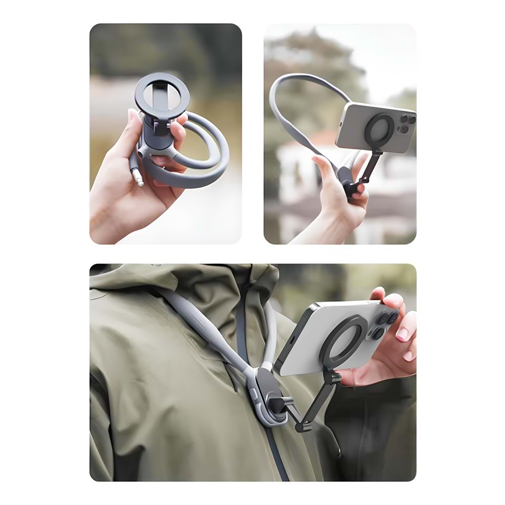 MT6083 360 DERECE AYARLANABİLİR BOYUN ASKILI MANYETİK TELEFON TUTUCU