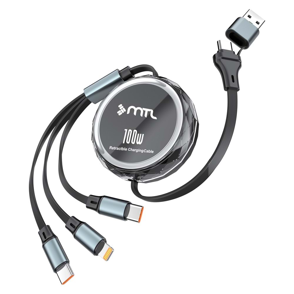 MT5018 3 in 2 MAKARALI USB + TYPE-C TO LİGHTNİNG MİCRO TYPE-C KABLO
