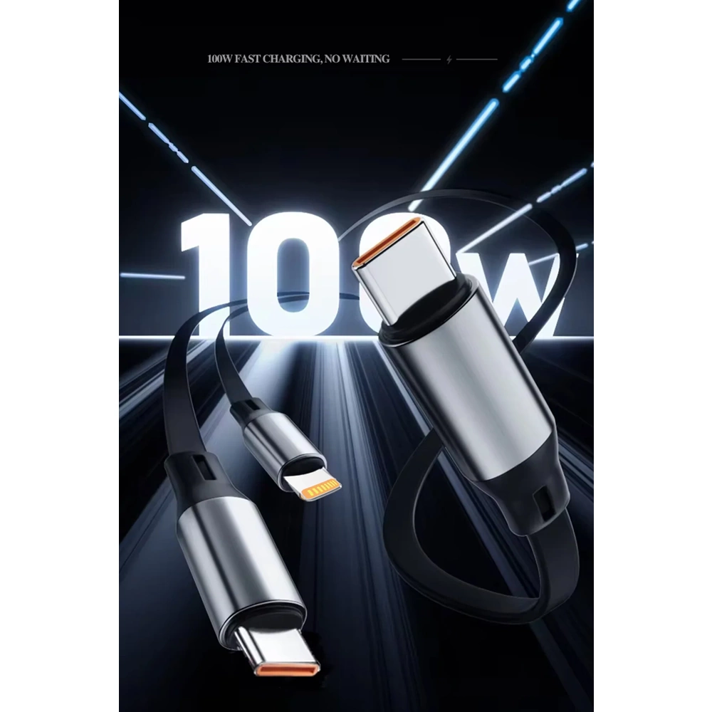 MT5018 3 in 2 MAKARALI USB + TYPE-C TO LİGHTNİNG MİCRO TYPE-C KABLO