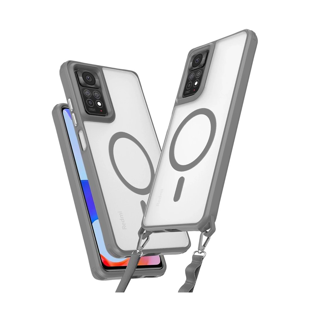 XİAOMİ REDMİ NOTE 11 PRO 4G / NOTE 12 PRO 4G MAGSAFE UYUMLU ÖZEL BOYUN ASKI İPİ APARATLI SKY-101 TELEFON KILIF