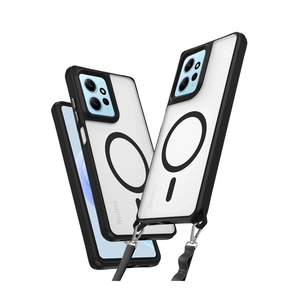 XİAOMİ REDMİ NOTE 12 4G MAGSAFE UYUMLU ÖZEL BOYUN ASKI İPİ APARATLI SKY-101 TELEFON KILIF