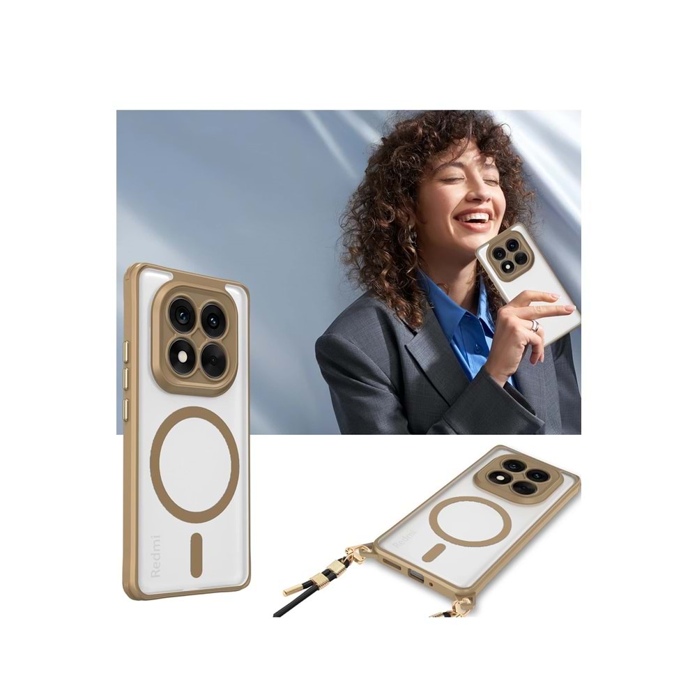 XİAOMİ REDMİ NOTE 14 PRO 4G / REDMİ NOTE 14 PRO PLUS 5G MAGSAFE UYUMLU ÖZEL BOYUN ASKI İPİ APARATLI SKY-101 TELEFON KILIF