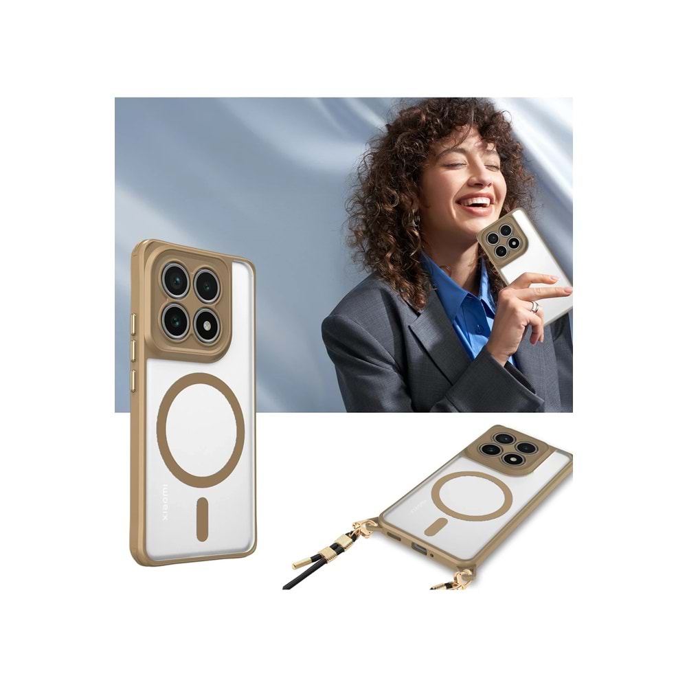 XİAOMİ Mİ 14T PRO MAGSAFE UYUMLU ÖZEL BOYUN ASKI İPİ APARATLI SKY-101 TELEFON KILIF
