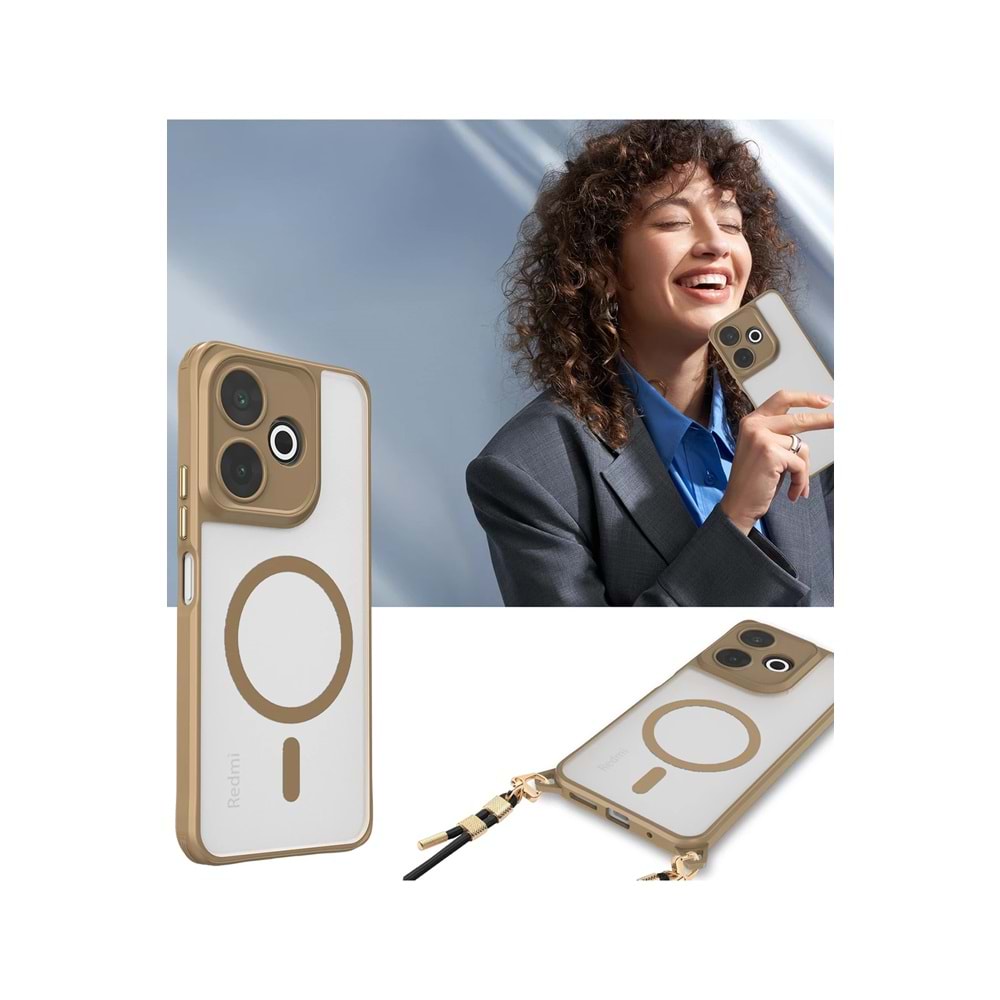 XİAOMİ REDMİ 13 MAGSAFE UYUMLU ÖZEL BOYUN ASKI İPİ APARATLI SKY-101 TELEFON KILIF
