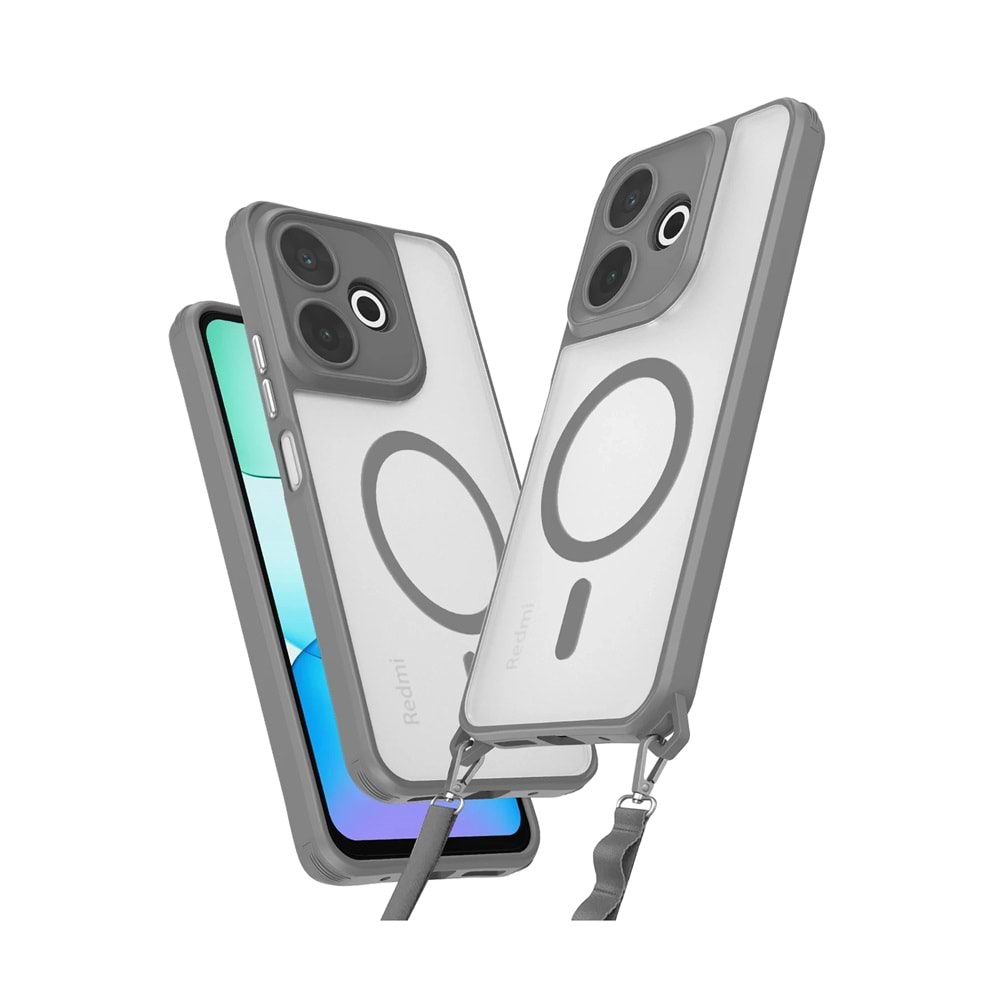 XİAOMİ REDMİ 13 MAGSAFE UYUMLU ÖZEL BOYUN ASKI İPİ APARATLI SKY-101 TELEFON KILIF