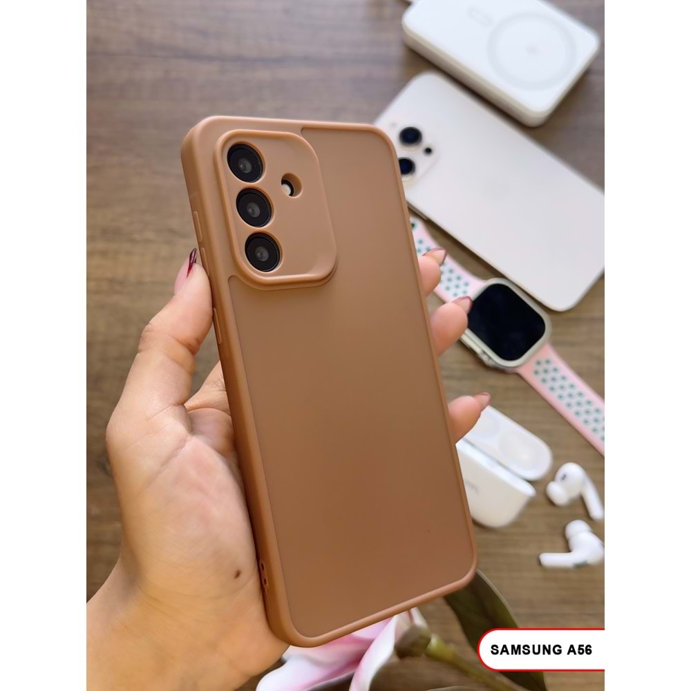 SAMSUNG A56 RENK ATMAYAN KEEP SİLİKON KILIF - KAHVERENGİ