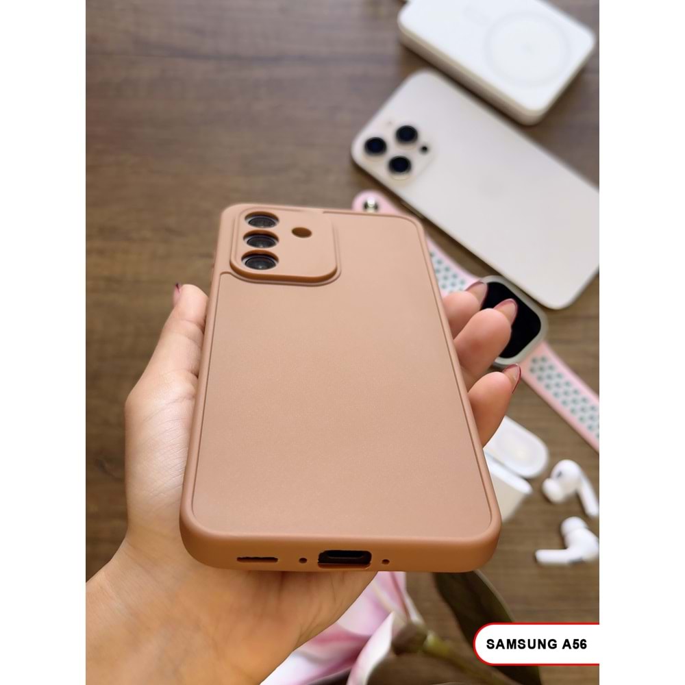 SAMSUNG A56 RENK ATMAYAN KEEP SİLİKON KILIF - KAHVERENGİ
