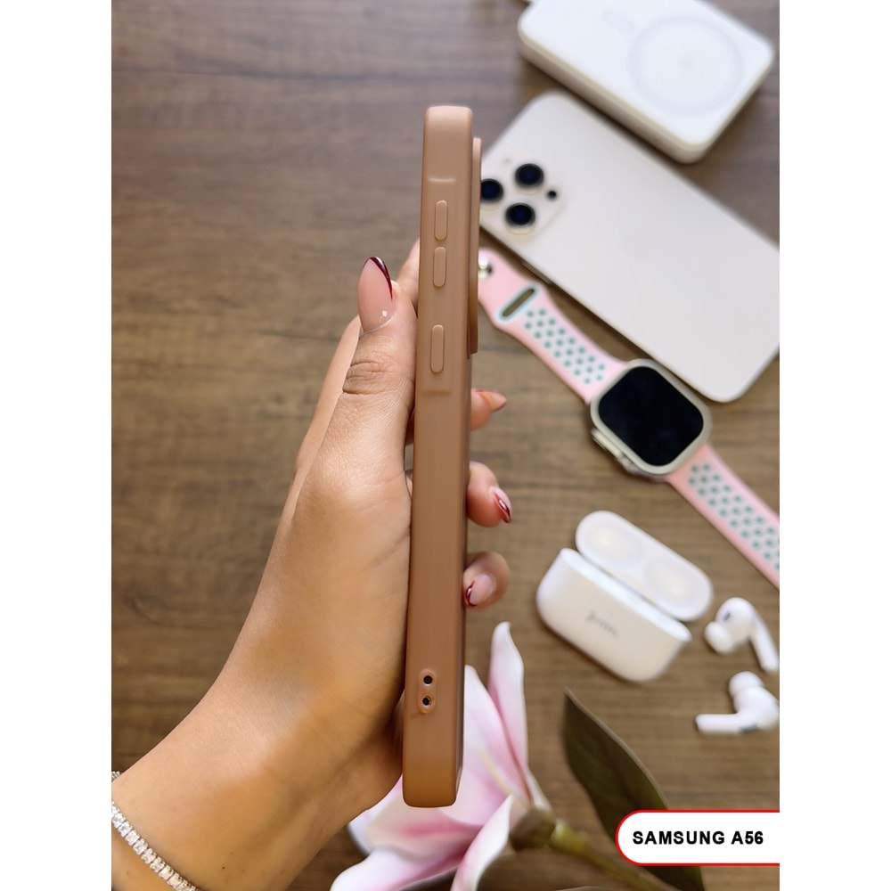 SAMSUNG A56 RENK ATMAYAN KEEP SİLİKON KILIF - KAHVERENGİ