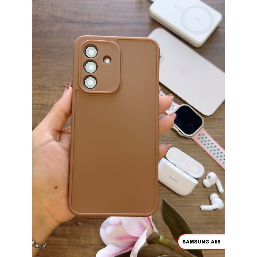 SAMSUNG A56 RENK ATMAYAN KEEP SİLİKON KILIF - KAHVERENGİ