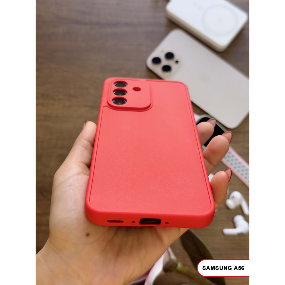 SAMSUNG A56 RENK ATMAYAN KEEP SİLİKON KILIF - KIRMIZI