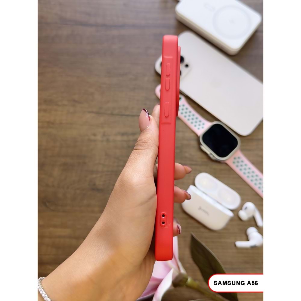 SAMSUNG A56 RENK ATMAYAN KEEP SİLİKON KILIF - KIRMIZI