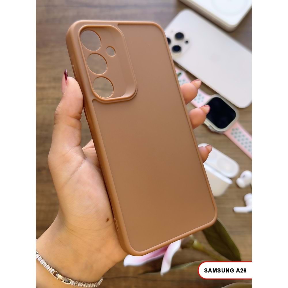 SAMSUNG A26 RENK ATMAYAN KEEP SİLİKON KILIF - KAHVERENGİ