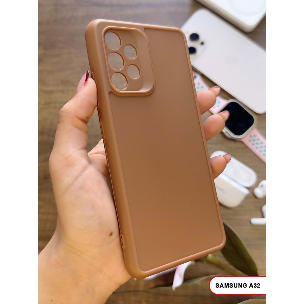 SAMSUNG A32 4G RENK ATMAYAN KEEP SİLİKON KILIF - KAHVERENGİ