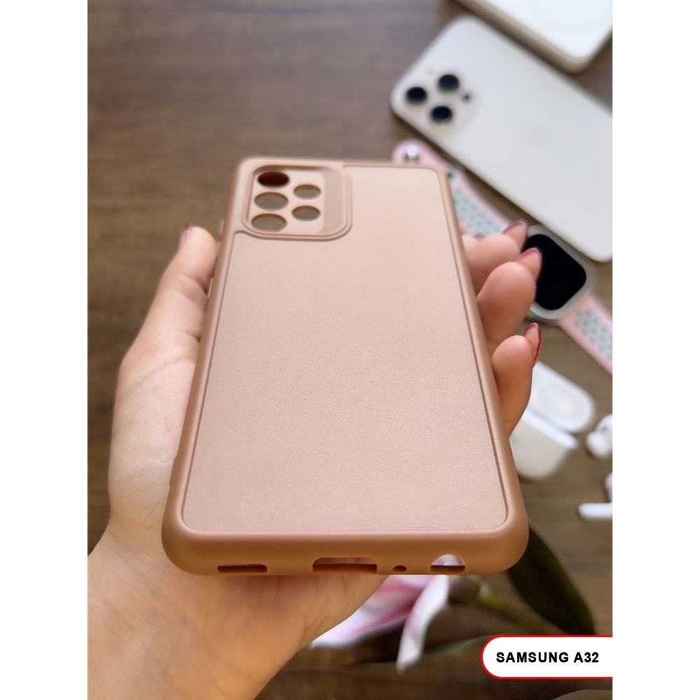 SAMSUNG A32 4G RENK ATMAYAN KEEP SİLİKON KILIF - KAHVERENGİ