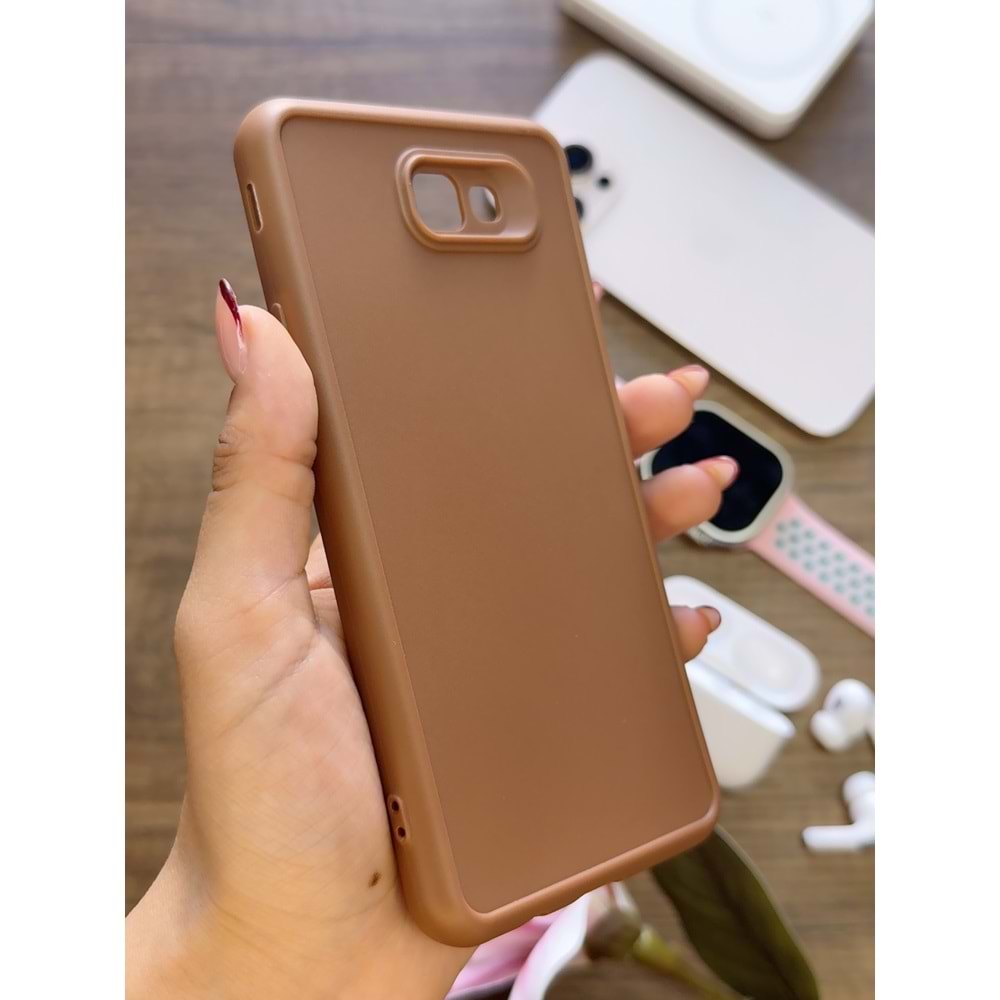 SAMSUNG J7 PRİME RENK ATMAYAN KEEP SİLİKON KILIF - KAHVERENGİ