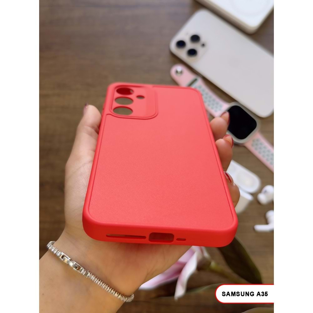 SAMSUNG A35 / A55 RENK ATMAYAN KEEP SİLİKON KILIF - KIRMIZI