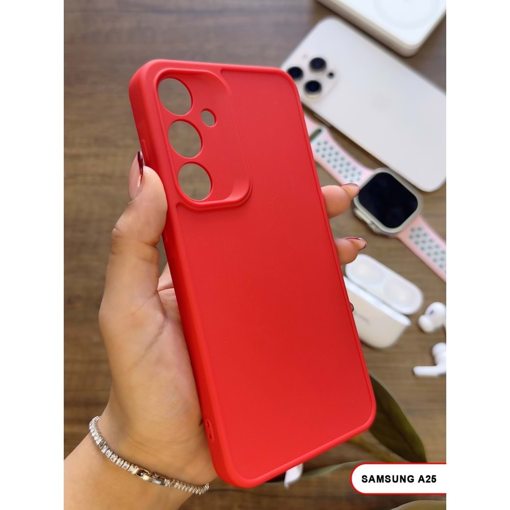 SAMSUNG A25 RENK ATMAYAN KEEP SİLİKON KILIF - KIRMIZI
