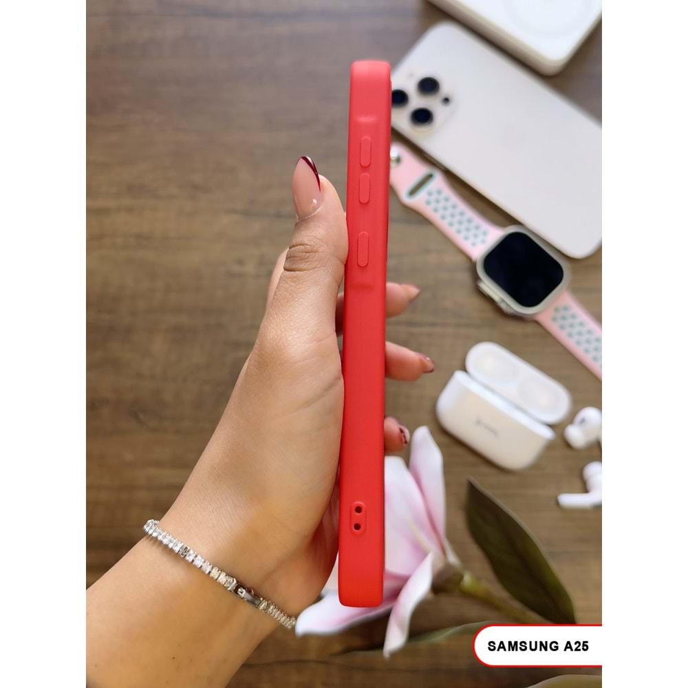 SAMSUNG A25 RENK ATMAYAN KEEP SİLİKON KILIF - KIRMIZI