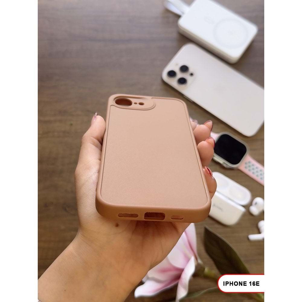 IPHONE 16E RENK ATMAYAN KEEP SİLİKON KILIF - KAHVERENGİ