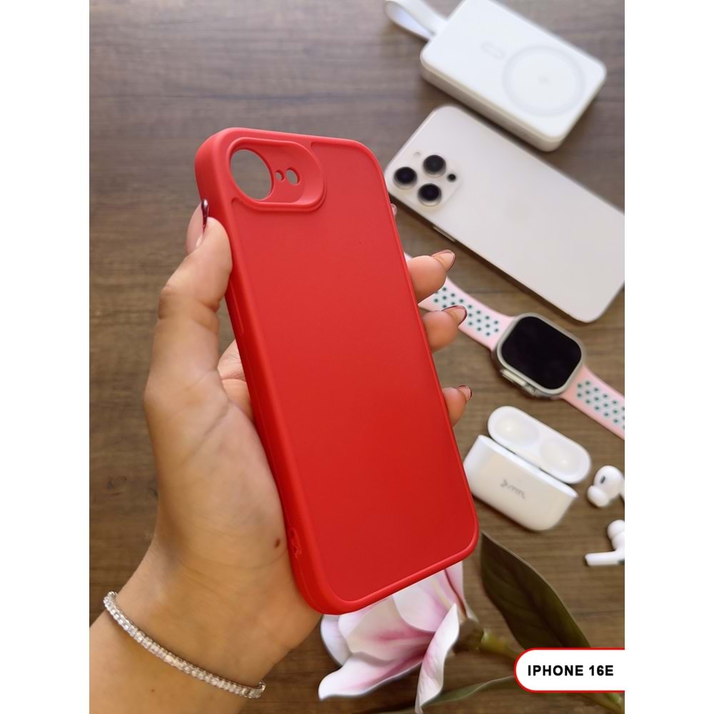 IPHONE 16E RENK ATMAYAN KEEP SİLİKON KILIF - KIRMIZI