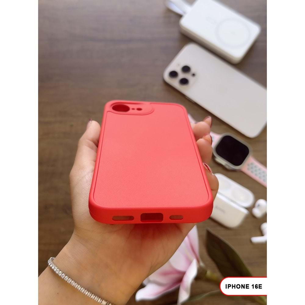 IPHONE 16E RENK ATMAYAN KEEP SİLİKON KILIF - KIRMIZI