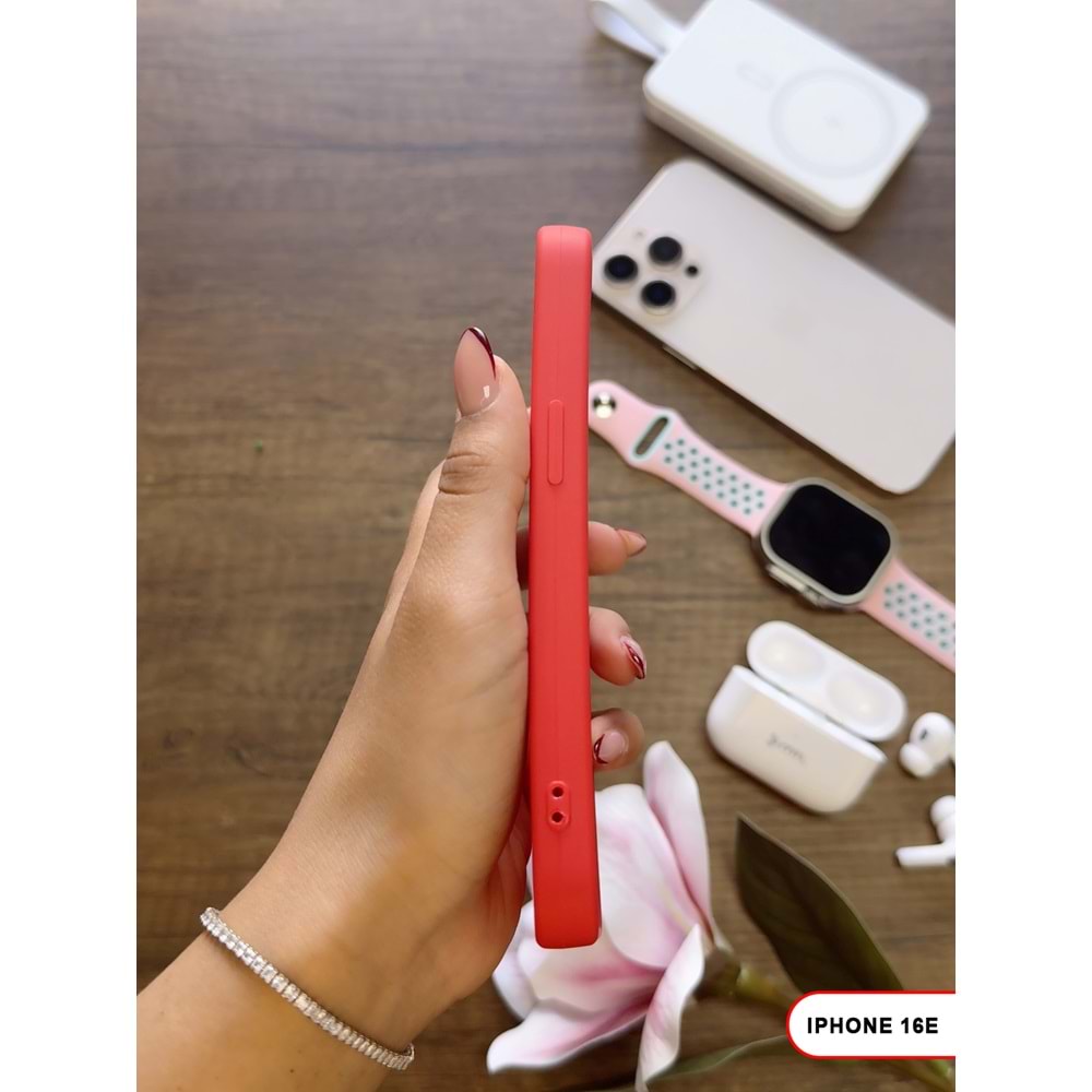 IPHONE 16E RENK ATMAYAN KEEP SİLİKON KILIF - KIRMIZI