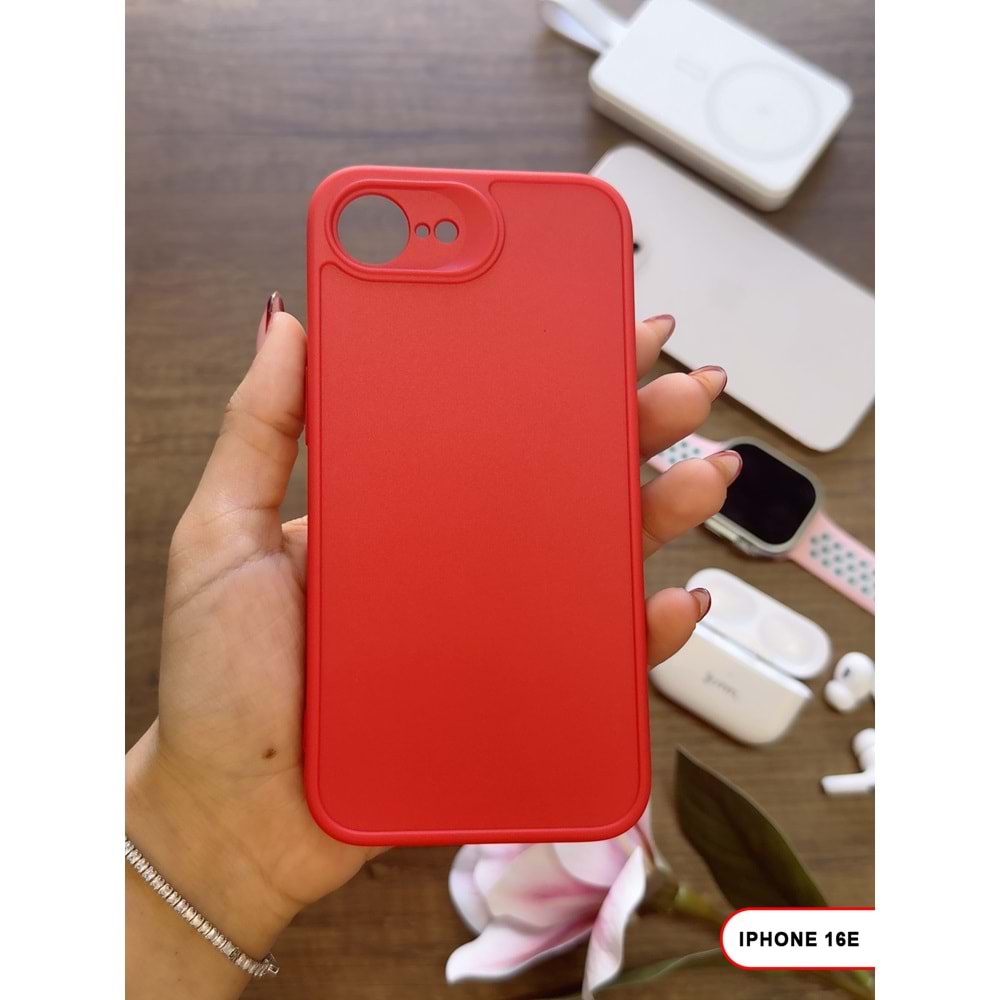 IPHONE 16E RENK ATMAYAN KEEP SİLİKON KILIF - KIRMIZI