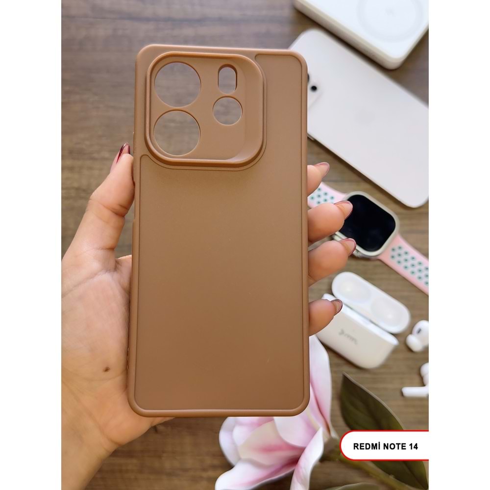 XİAOMİ REDMİ NOTE 14 4G RENK ATMAYAN KEEP SİLİKON KILIF - KAHVERENGİ