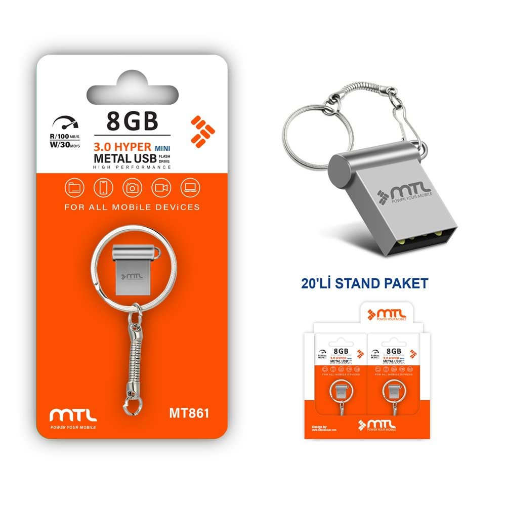 MT861 8 GB HYPER MINI METAL USB 3.0 FLASH BELLEK /20