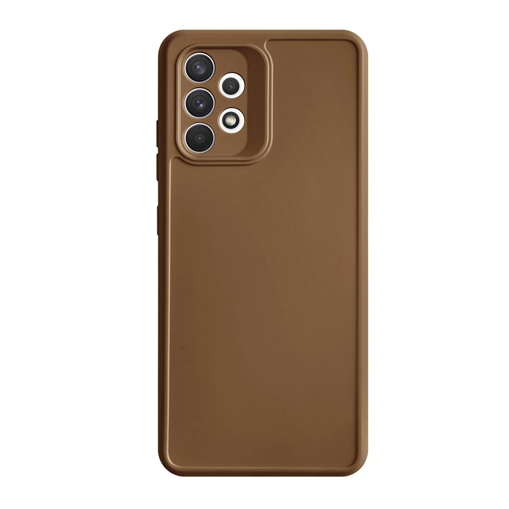 SAMSUNG A13 4G RENK ATMAYAN KEEP SİLİKON KILIF - KAHVERENGİ