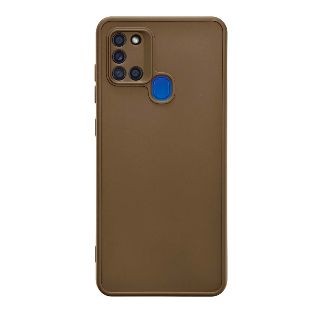 SAMSUNG A21S RENK ATMAYAN KEEP SİLİKON KILIF - KAHVERENGİ