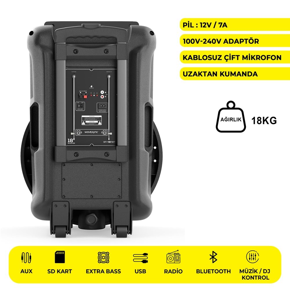 MEİRENDE MR-1810 18 İNÇ PARTYBOX KAREOKE BLUETOOTH SPEAKER
