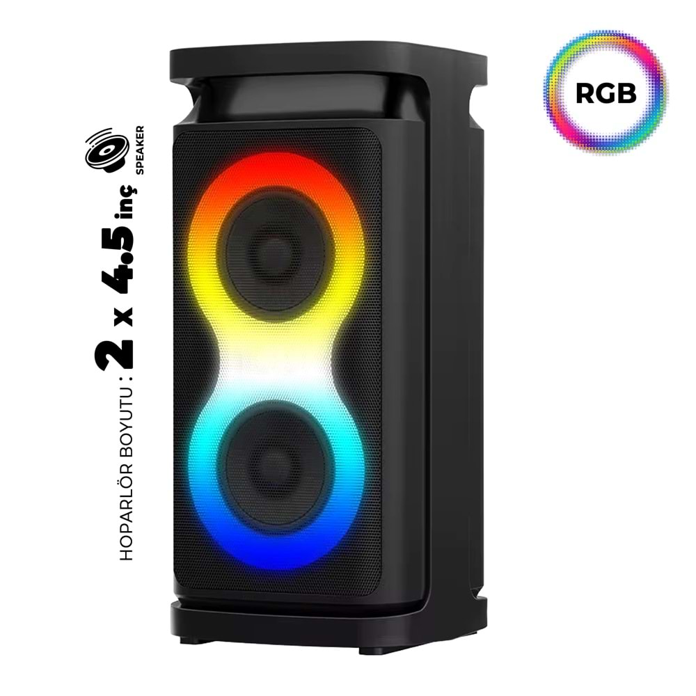 SZ-2401 2 X 4.5 İNÇ PARTYBOX KAREOKE BLUETOOTH SPEAKER