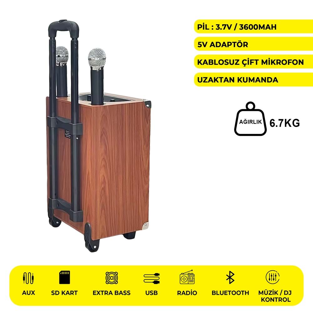 SZ-M1201 12 İNÇ PARTYBOX KAREOKE BLUETOOTH SPEAKER