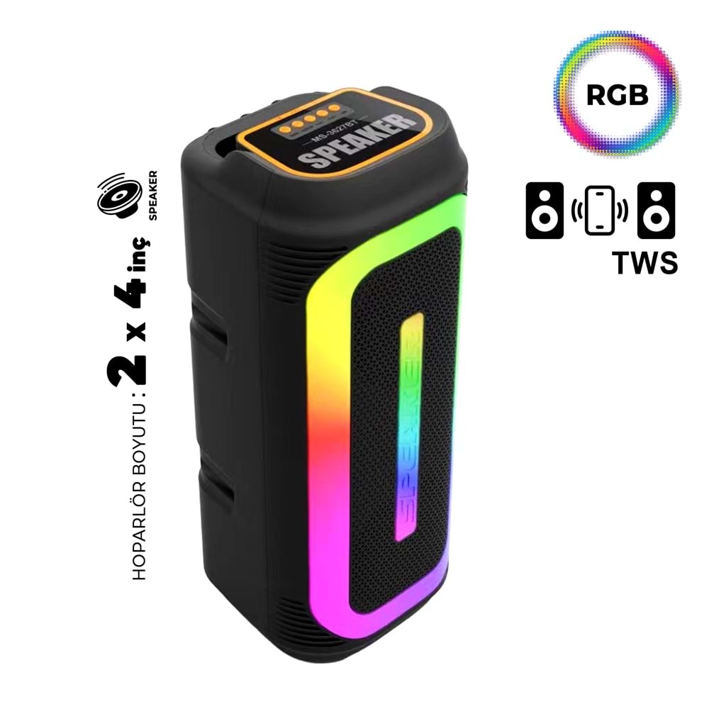 MS-3627BT 2 X 4 İNÇ PARTYBOX KAREOKE BLUETOOTH SPEAKER