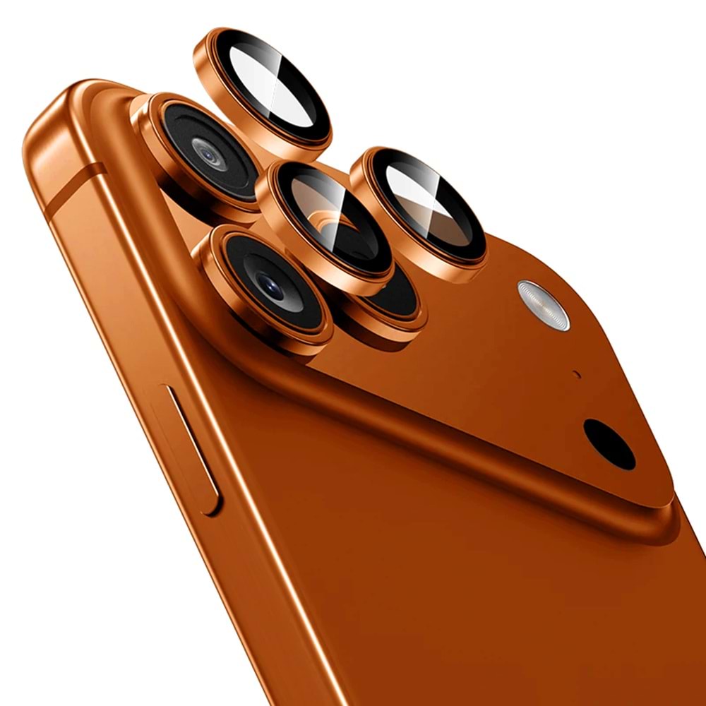 IPHONE 17 PRO / IPHONE 17 PRO MAX SAFİR LENS KORUMA - ORANGE