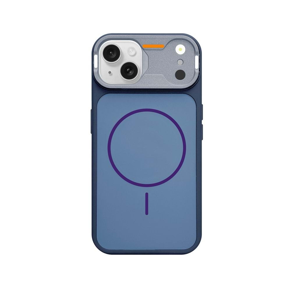 IPHONE 13/ IPHONE 14/ IPHONE 16E MAGSAFE UYUMLU DÖNÜŞÜM SPİN SİLİKON KILIF - LACIVERT