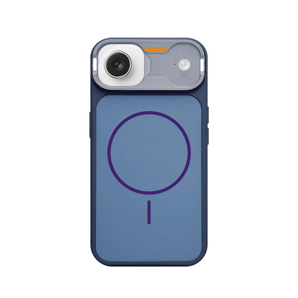 IPHONE 17 AİR MAGSAFE UYUMLU DÖNÜŞÜM SPİN SİLİKON KILIF - LACIVERT