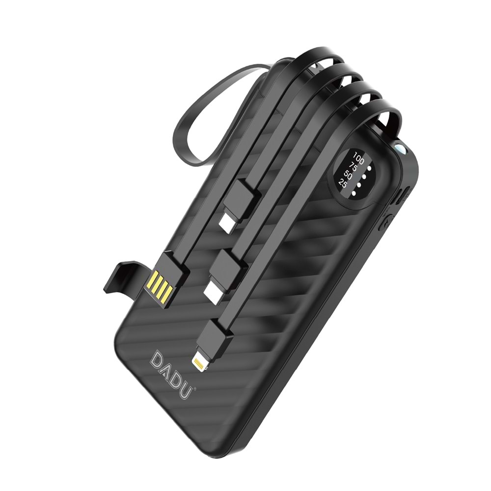 DADU DP-067 10.000 MAH 4 ın 1 IŞIKLI VE STANDLI DAHİLİ KABLOLU PD ŞARJ POWER BANK