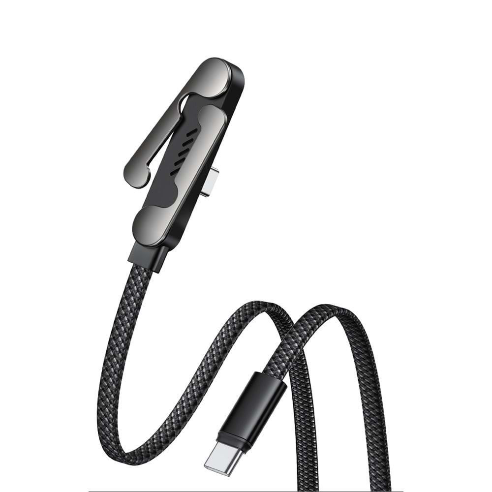 MT2534 TYPE-C TO TYPE-C 240W SÜPER HIZLI KATLANABİLİR STANDLI ŞARJ VE DATA KABLO 10/200