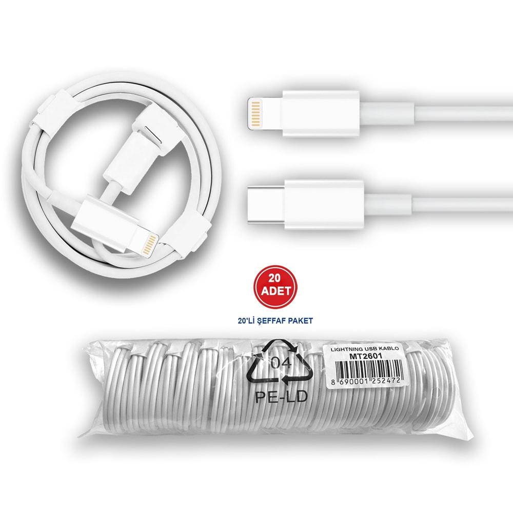 MT2601-A 27W TYPE-C TO LİGHTNİNG PD ŞARJ DATA KABLO