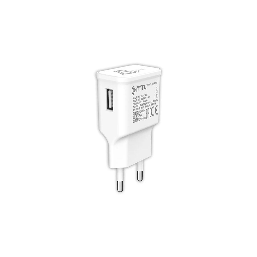 MT1302 18W QC 3.0 HIZLI TYPE-C USB EV ŞARJ CİHAZI /10/200