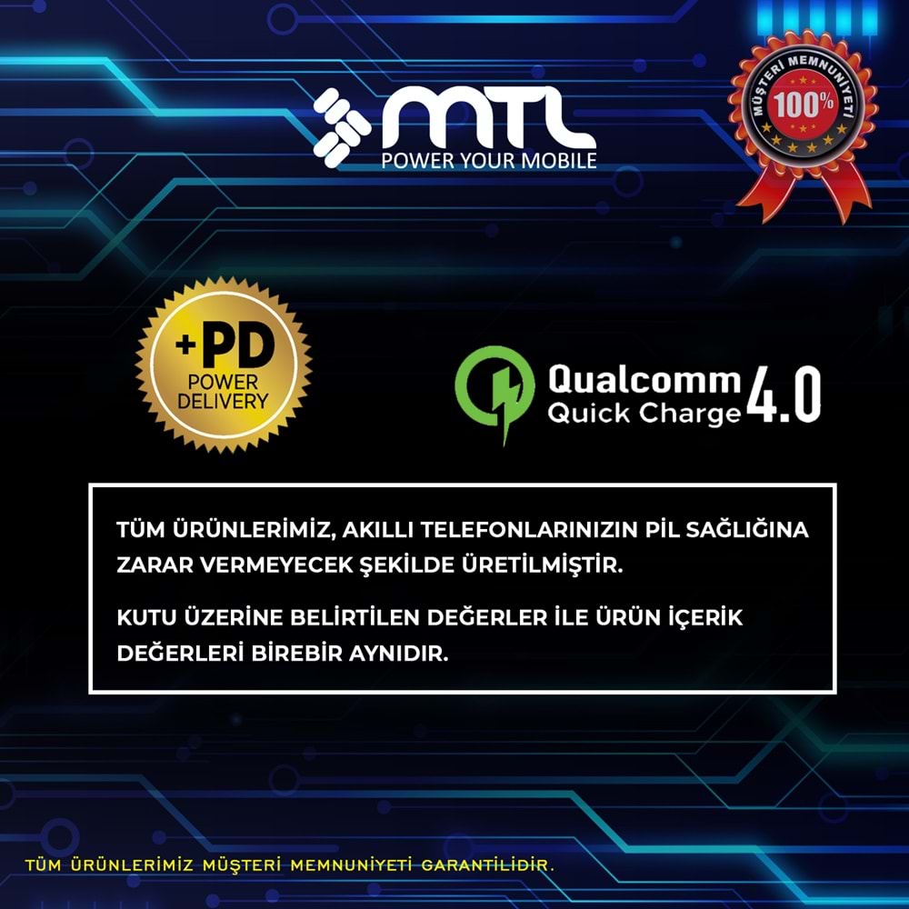 MT1703 20W QC 4.0 TYPE-C ÇIKIŞLI HIZLI PD TYPE-C TO LİGHTNİNG EV ŞARJ CİHAZI /10/200